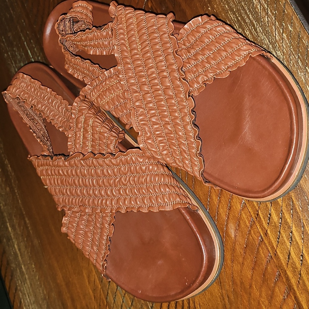 rag & bone Brown Sandals with Crisscross Straps